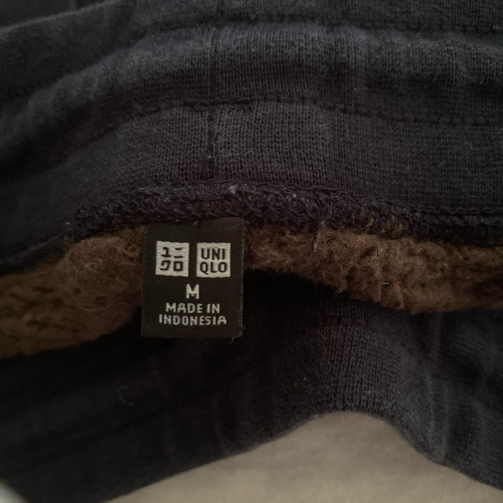 Uniqlo Navy and Brown Fleece-Lined Pants